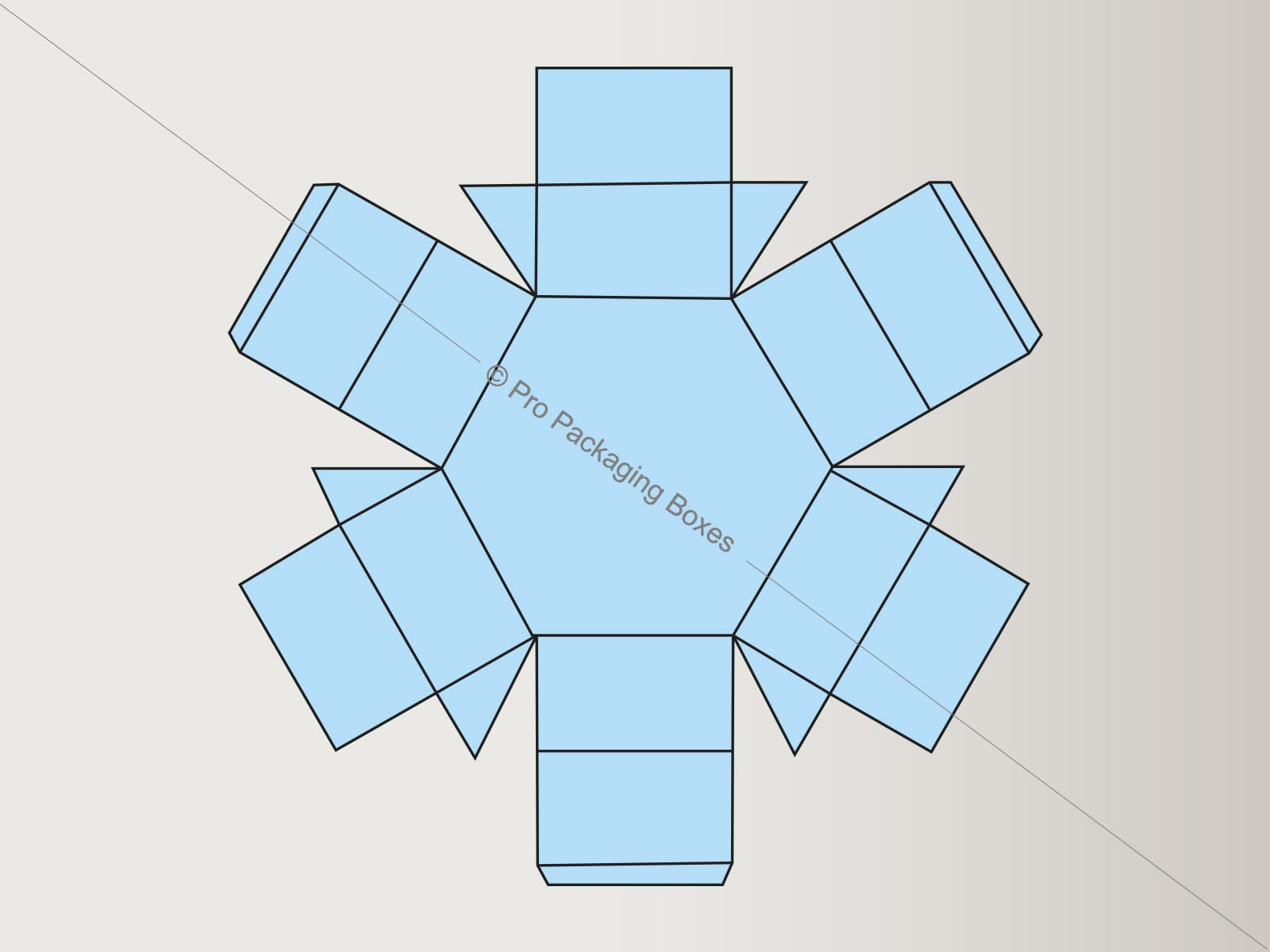 Custom Printed Hexagon 2 Piece Boxes
